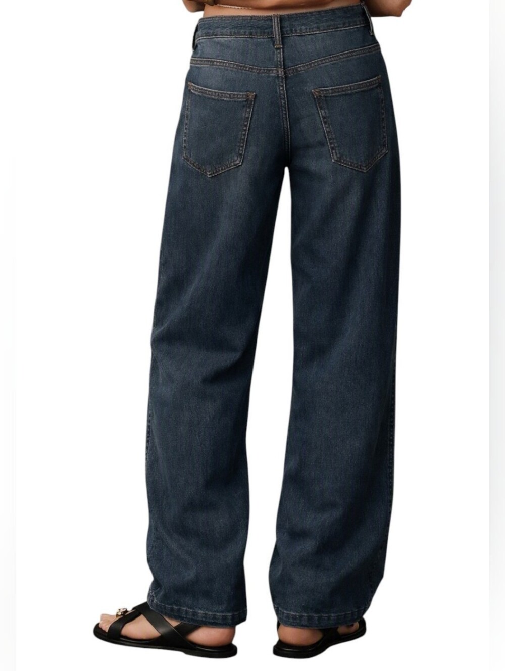 Anthropologie Pilcro The Jenna Mid-Rise Cotton Adjustable Waist Relaxed Jeans XL - Picture 4 of 9